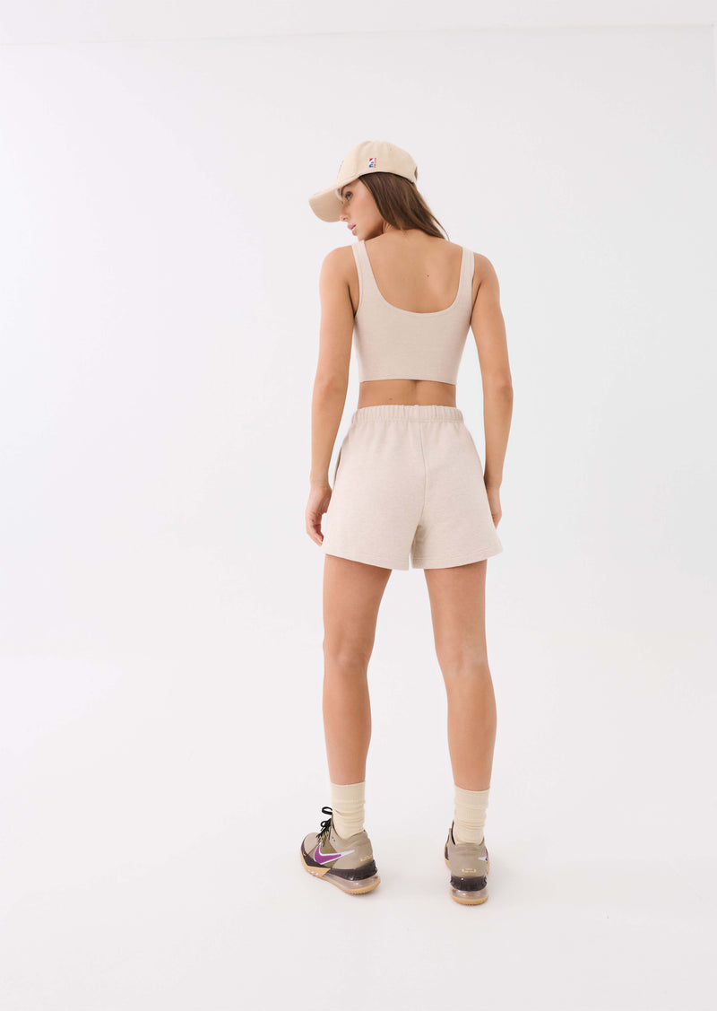 ALL AROUND SHORT IN WARM GREY MARL