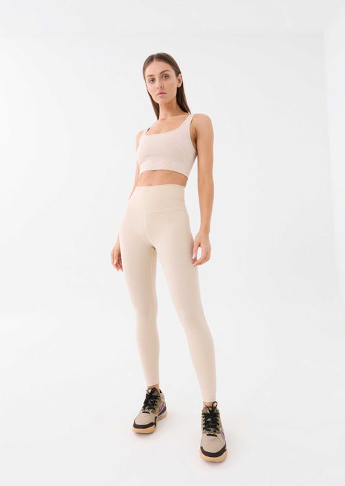 PHASED LEGGING IN WARM GREY MARL