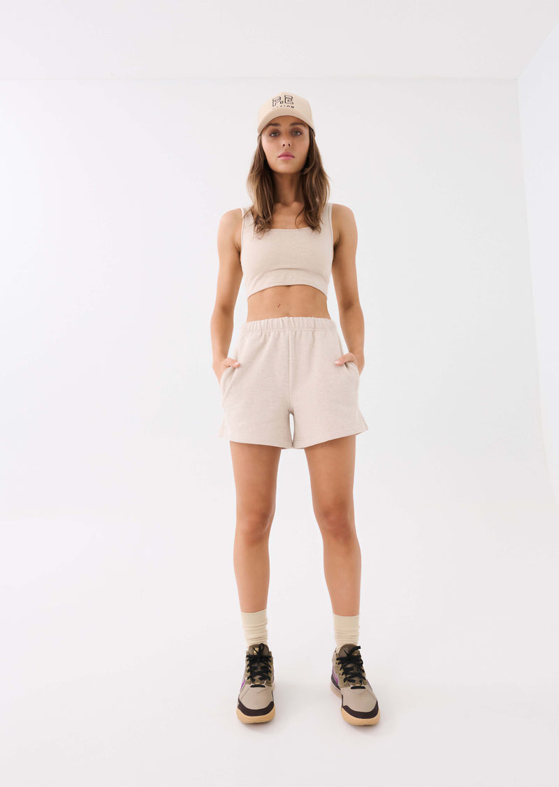 ALL AROUND SHORT IN WARM GREY MARL