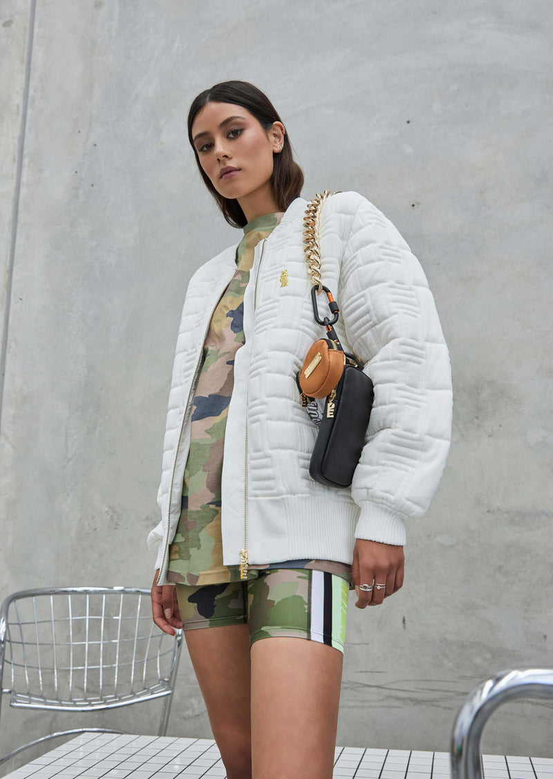 BALLER KNIT JACKET IN WHITE