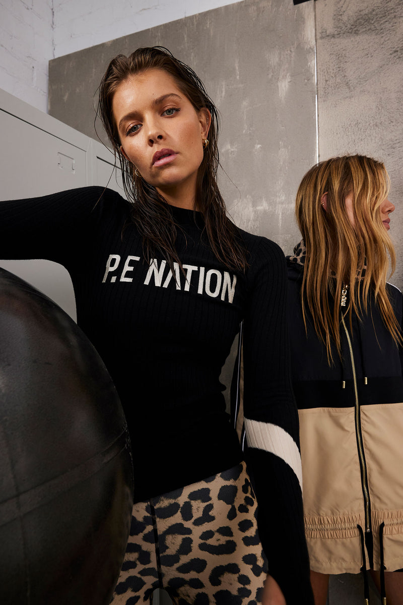 Pe nation short corner ls sale knit top