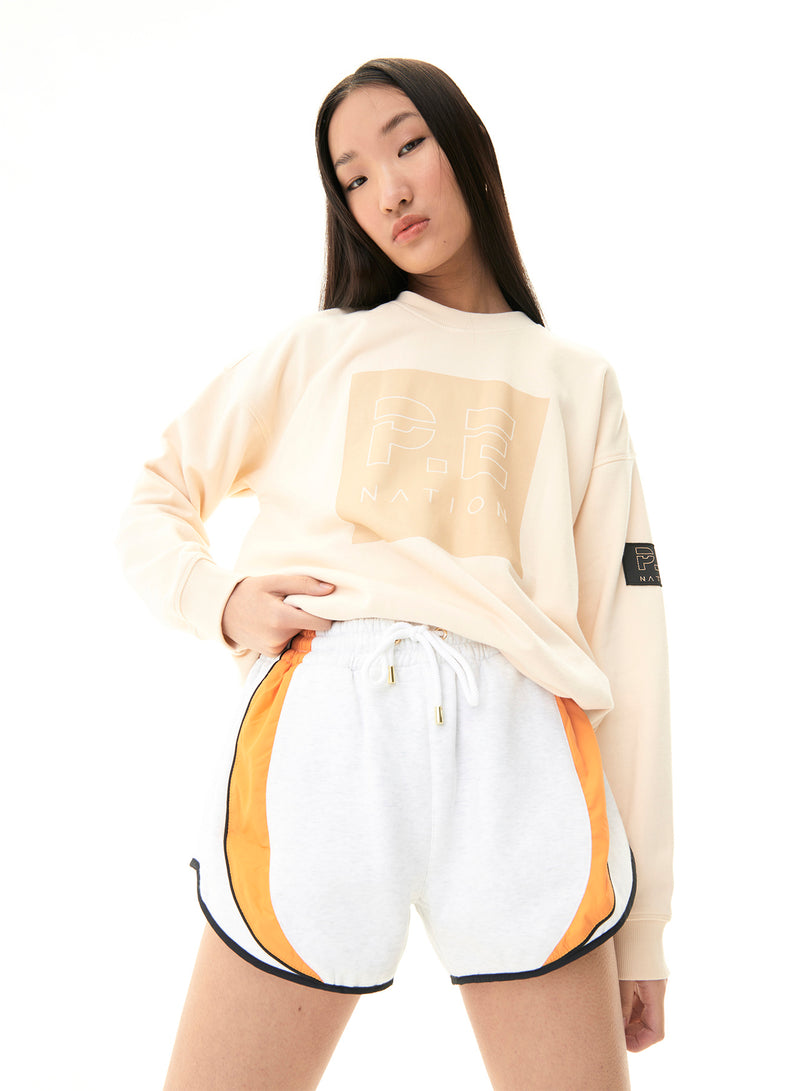 ARCADE SWEAT IN PEARLED IVORY