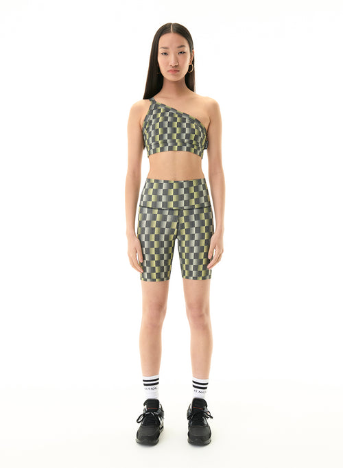 MARK ONE PILATES SHORT IN CHECK PRINT