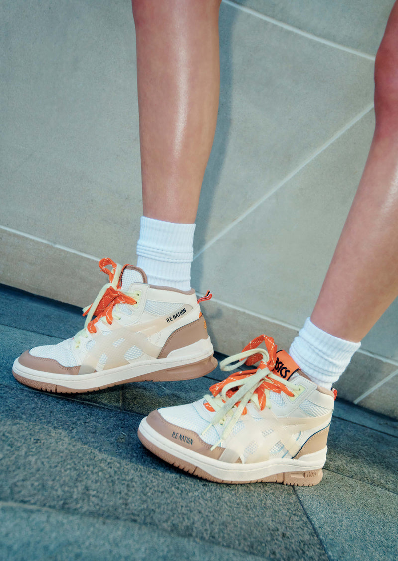 P.E X ASICS EX89 MT IN PEARLED IVORY/BURRO
