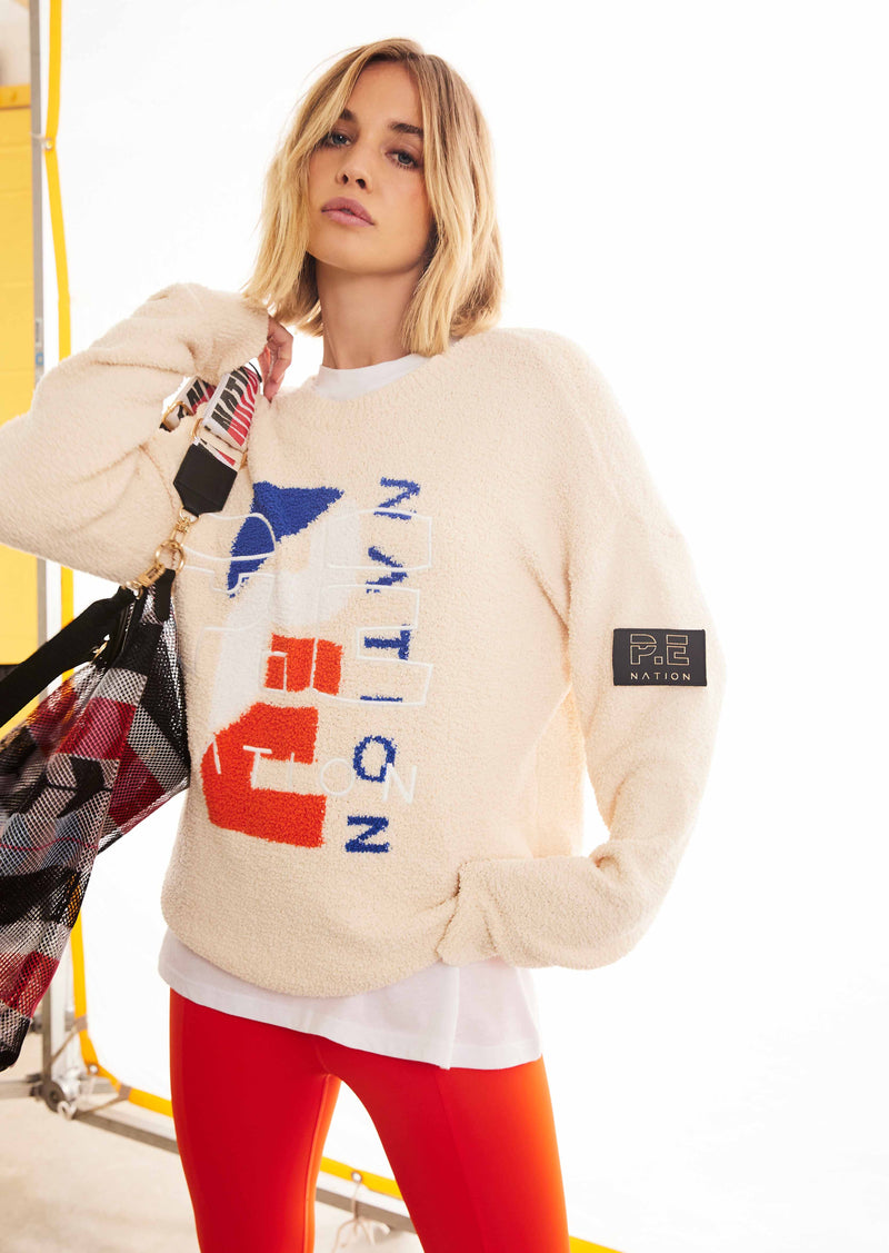 HERITAGE KNIT SWEAT IN PEARLED IVORY