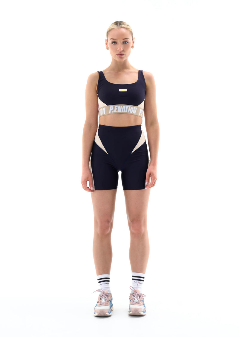 LEFT FIELD SPORTS BRA IN PEACOAT