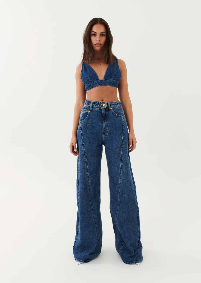 RUNAWAY DETACHED JEAN IN MID BLUE DENIM