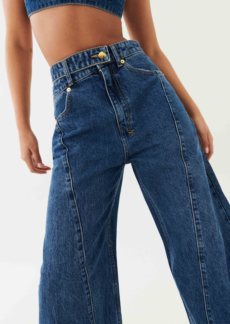 RUNAWAY DETACHED JEAN IN MID BLUE DENIM