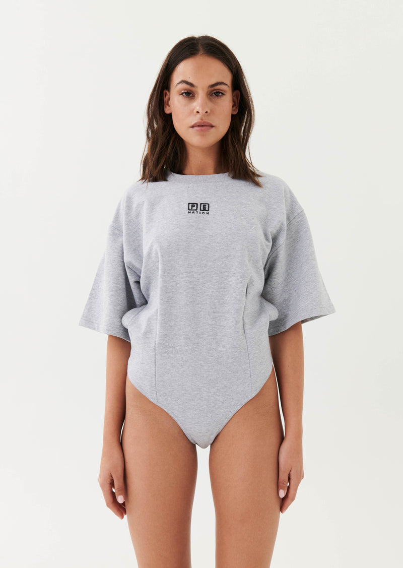 GREY MARLE BODYSUIT IN GREY