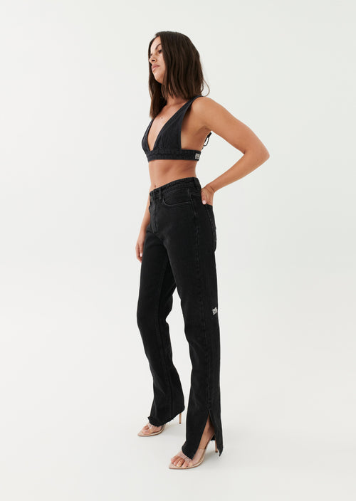NOIR MELROSE JEAN IN BLACK DENIM