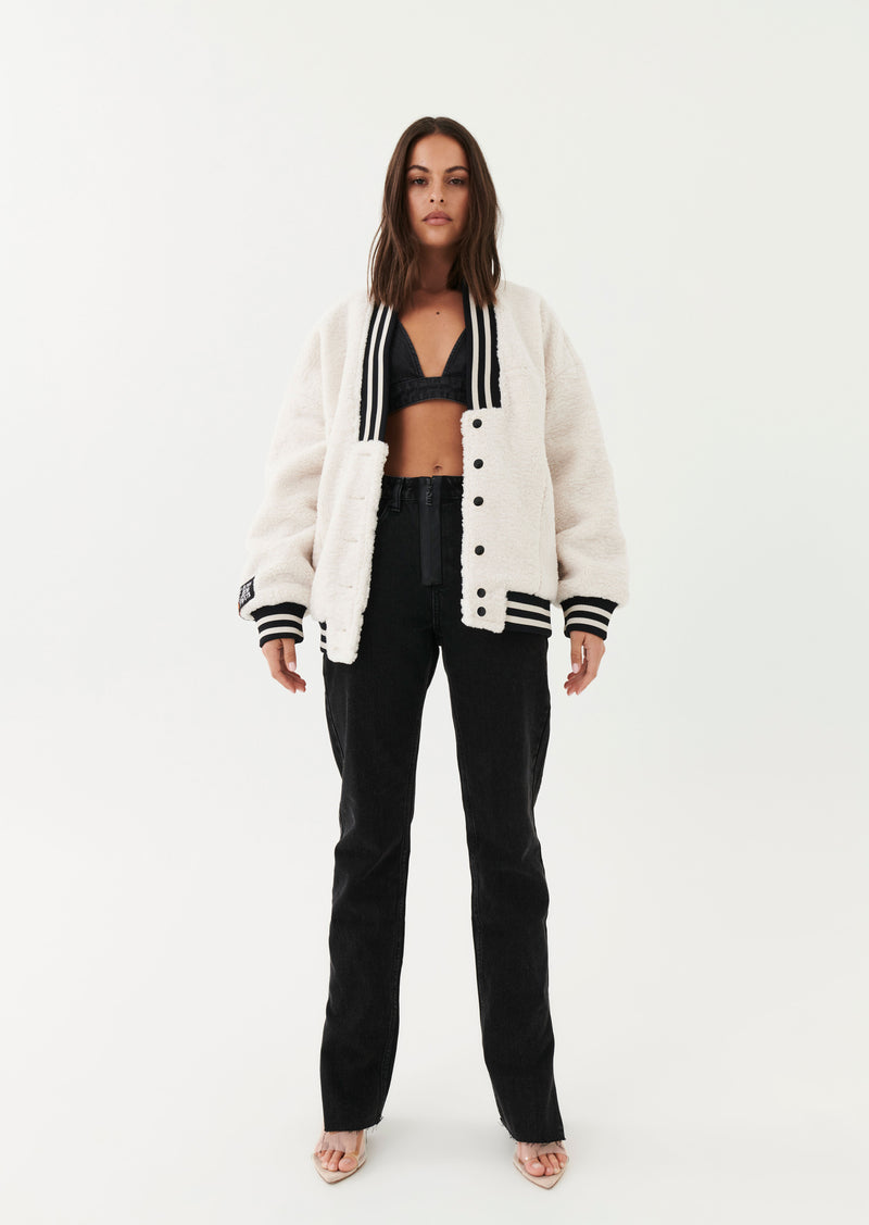 ECRU BOMBER IN OPTIC WHITE