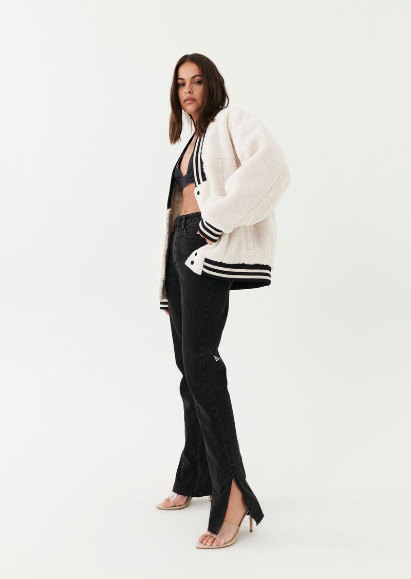 ECRU BOMBER IN OPTIC WHITE