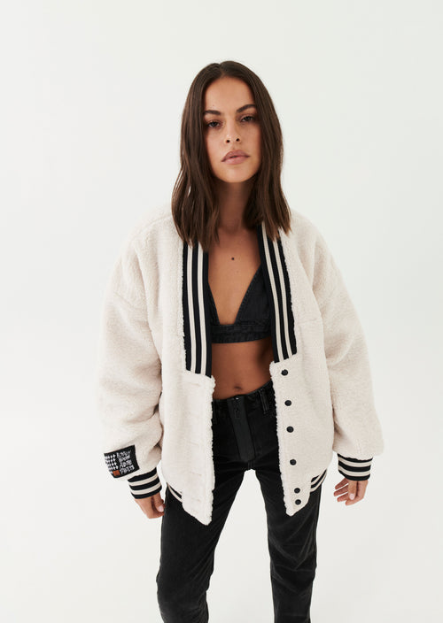 ECRU BOMBER IN OPTIC WHITE