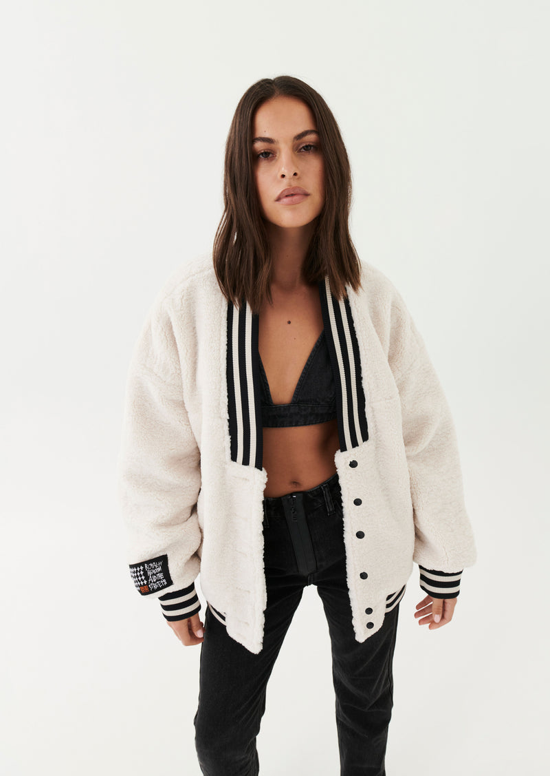 ECRU BOMBER IN OPTIC WHITE