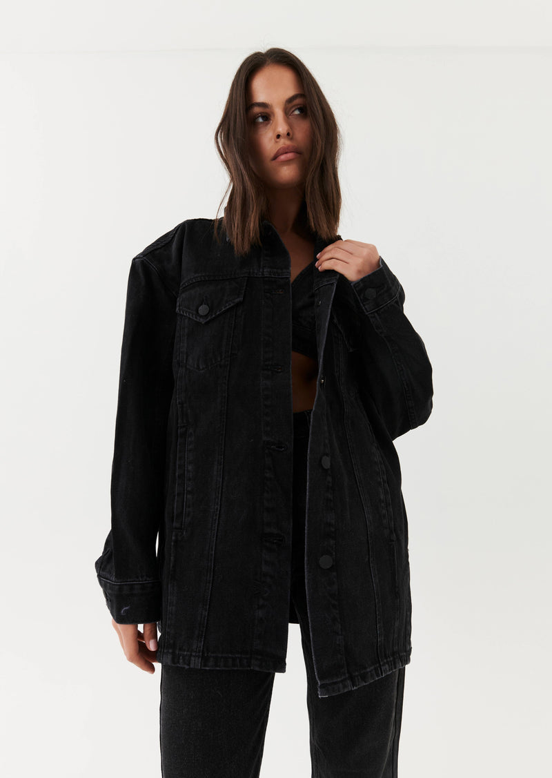 NOIR TRUCKER JACKET IN BLACK DENIM