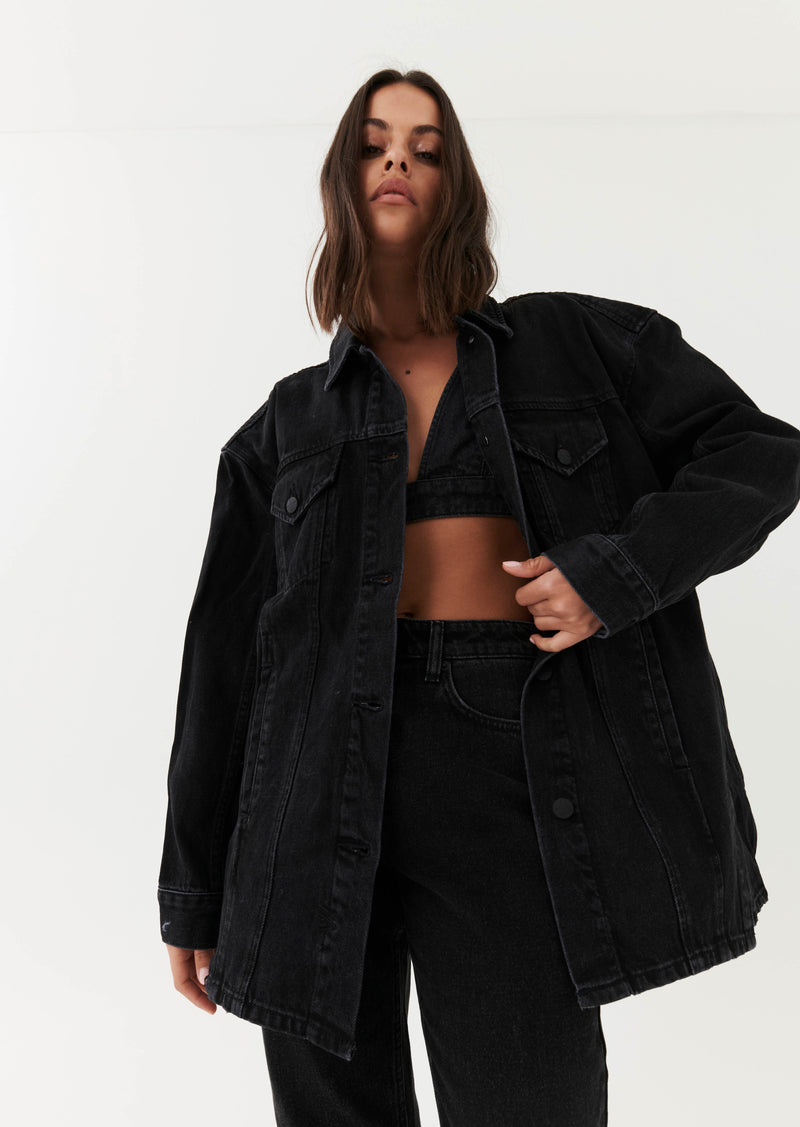 NOIR TRUCKER JACKET IN BLACK DENIM