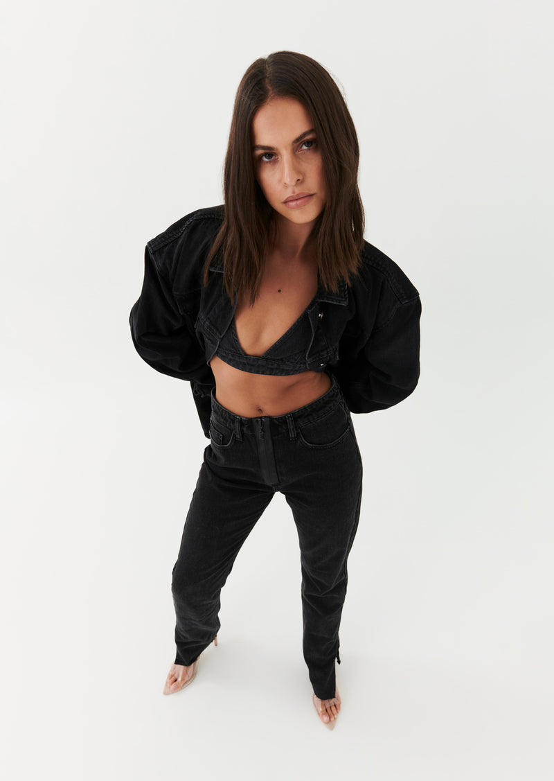 NOIR MELROSE JEAN IN BLACK DENIM