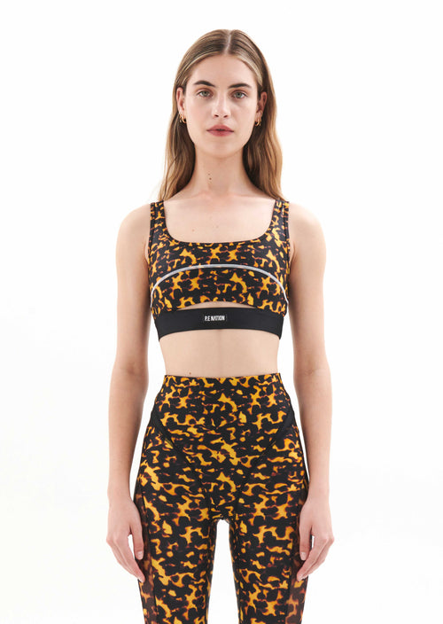 DIGNITY SPORTS BRA IN TORTOISESHELL PRINT