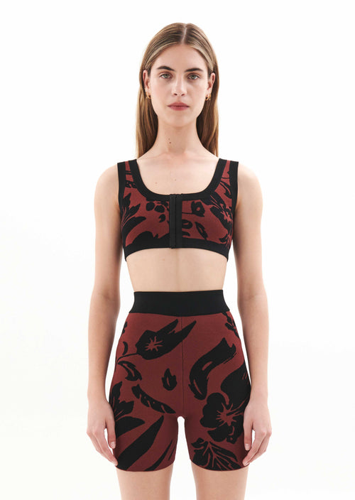 RECONNECT KNIT CROP IN FLORAL PRINT