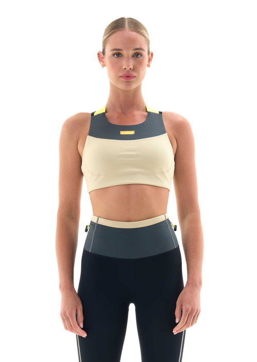 TRANSMISSION SPORTS BRA IN CHARCOAL