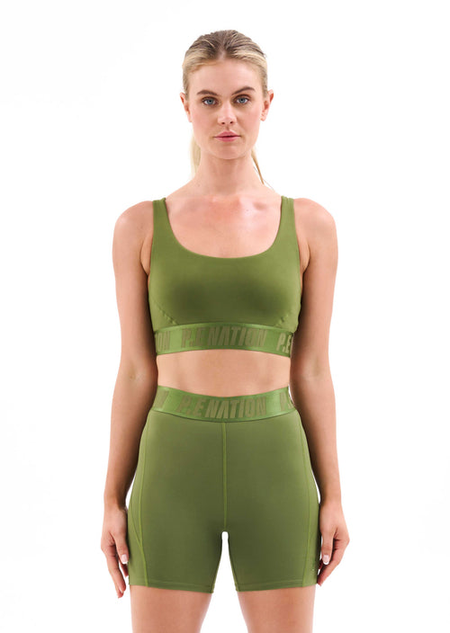 BACKCHECK SPORTS BRA IN PESTO