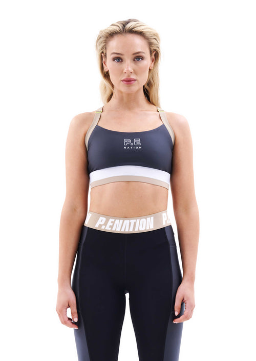 TERRAIN SPORTS BRA IN DARK SHADOW