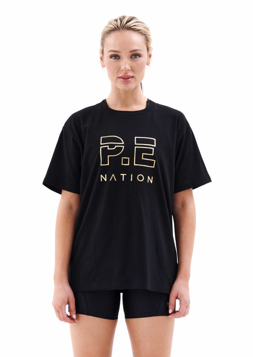 HEADS UP TEE IN BLACK
