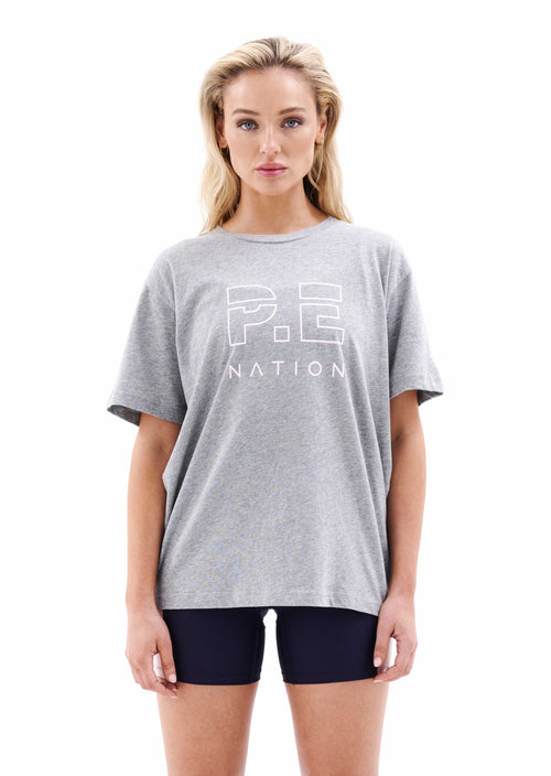 HEADS UP TEE IN GREY MARLE