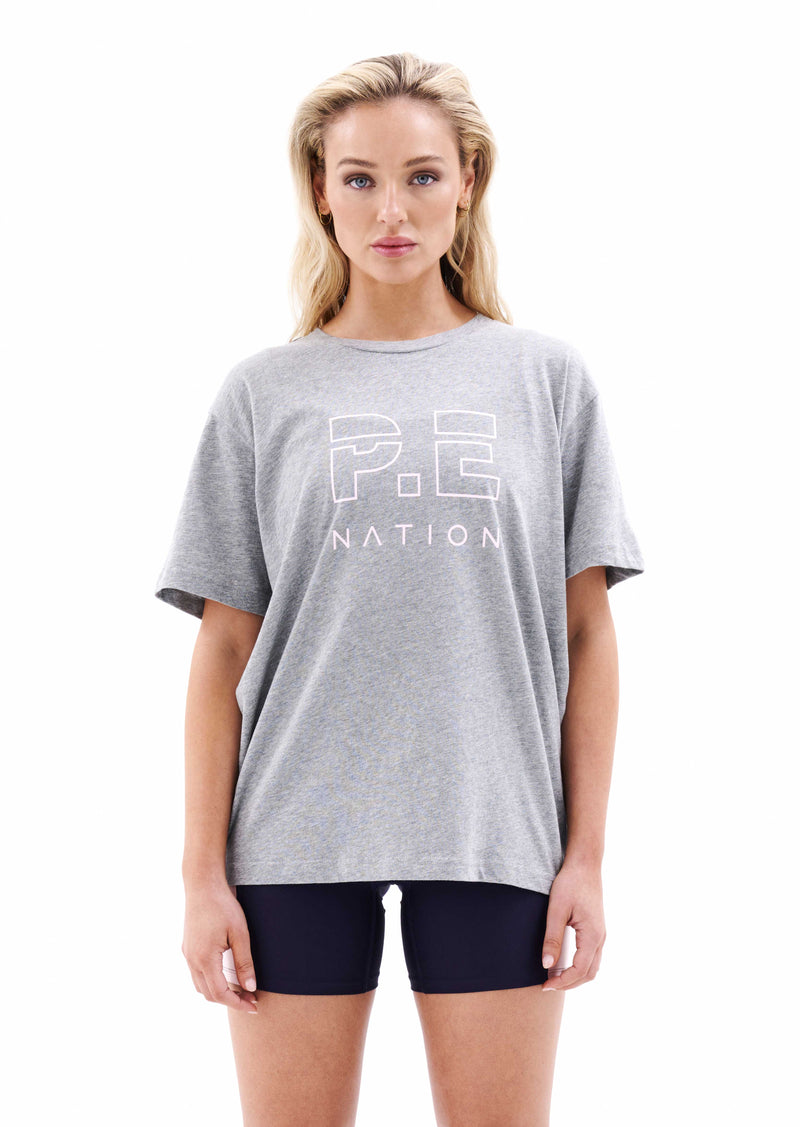 HEADS UP TEE IN GREY MARLE