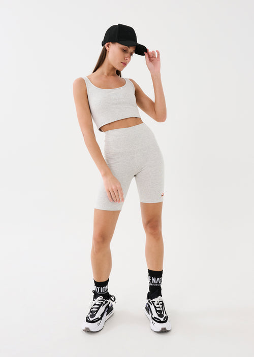 THE LEADOFF ORGANIC COTTON SHORT IN GREY MARL