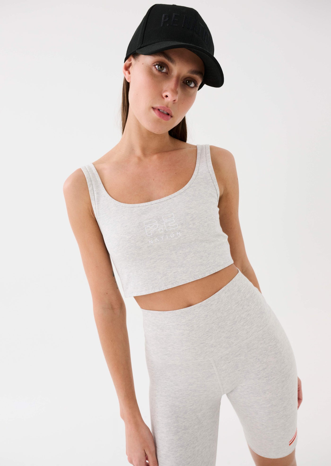 THE LEADOFF RECYCLED SPORTS BRA IN GREY MARL