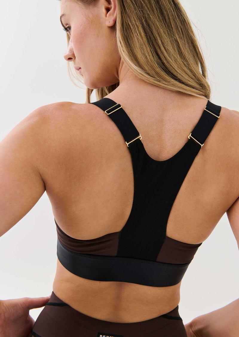 MASTERY SPORTS BRA IN COFFEE BEAN