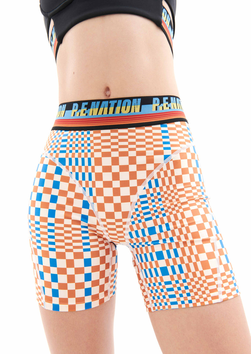 CANYON BIKE SHORT IN EDIT CHECK PRINT