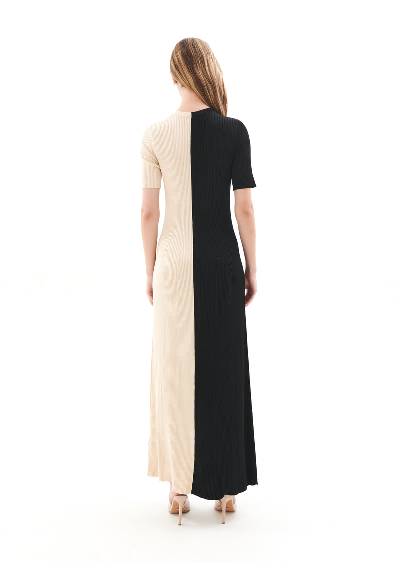HIGH LINE KNIT DRESS IN MULTI