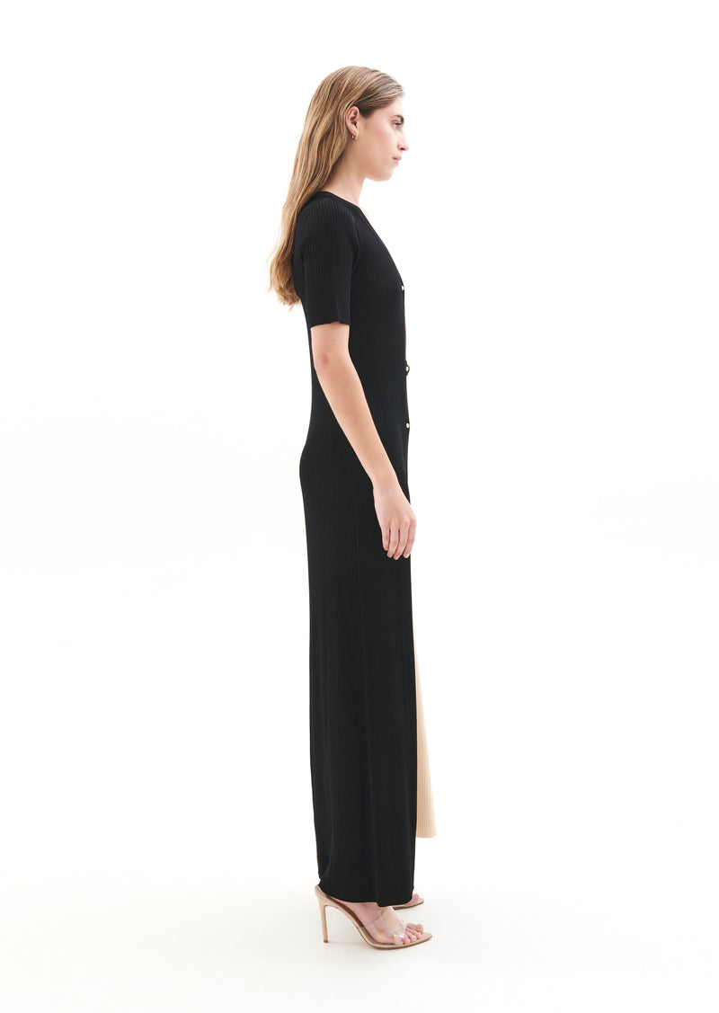 HIGH LINE KNIT DRESS IN MULTI