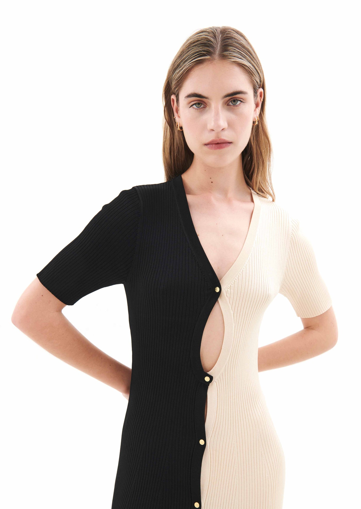 HIGH LINE KNIT DRESS IN MULTI