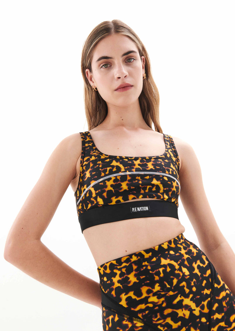 DIGNITY SPORTS BRA IN TORTOISESHELL PRINT