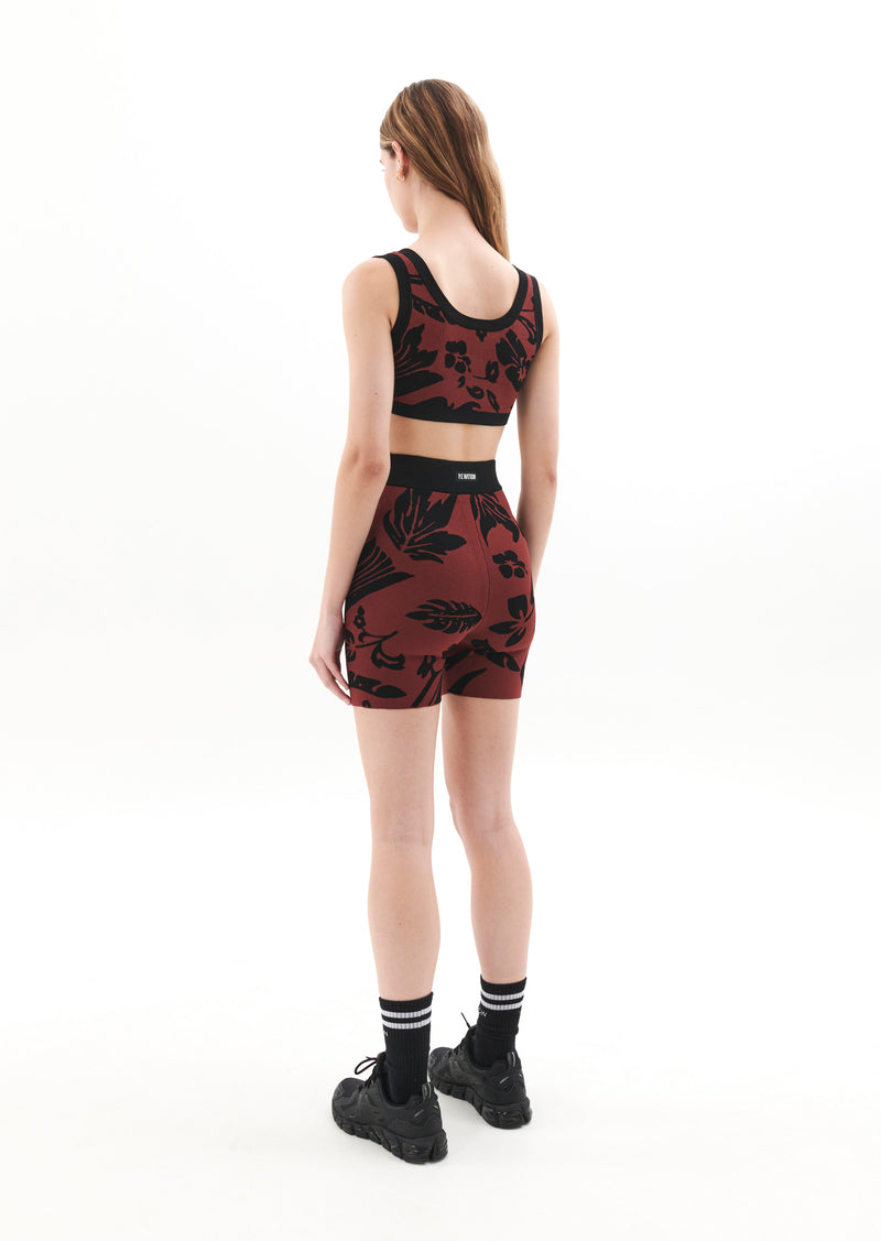 RECONNECT KNIT BIKE SHORT IN FLORAL PRINT