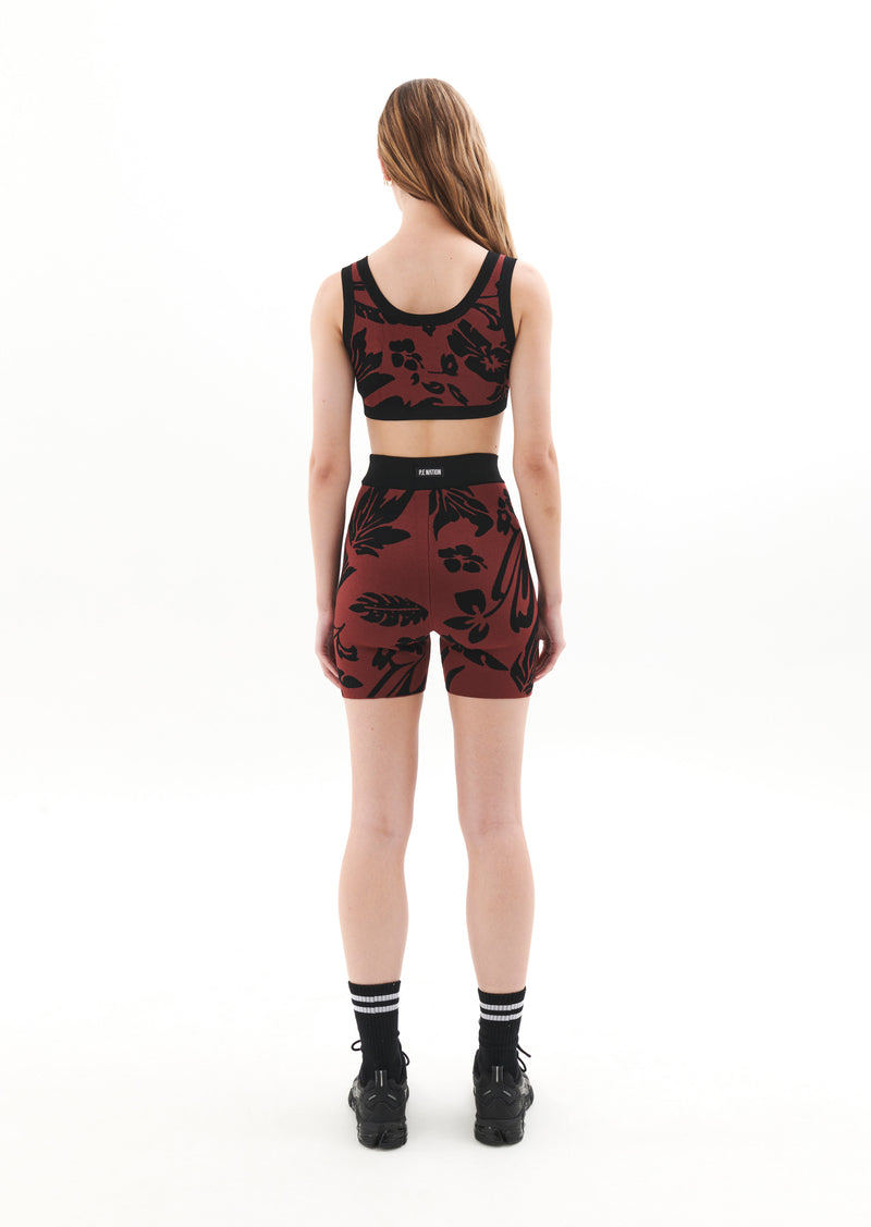 RECONNECT KNIT BIKE SHORT IN FLORAL PRINT