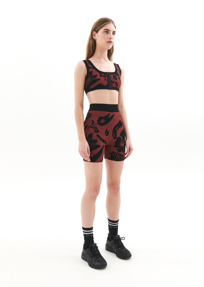 RECONNECT KNIT CROP IN FLORAL PRINT
