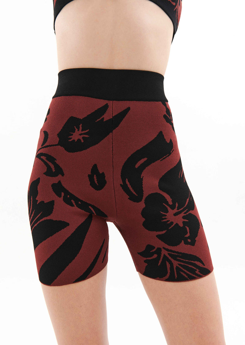 RECONNECT KNIT BIKE SHORT IN FLORAL PRINT