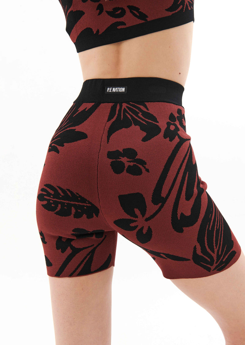 RECONNECT KNIT BIKE SHORT IN FLORAL PRINT