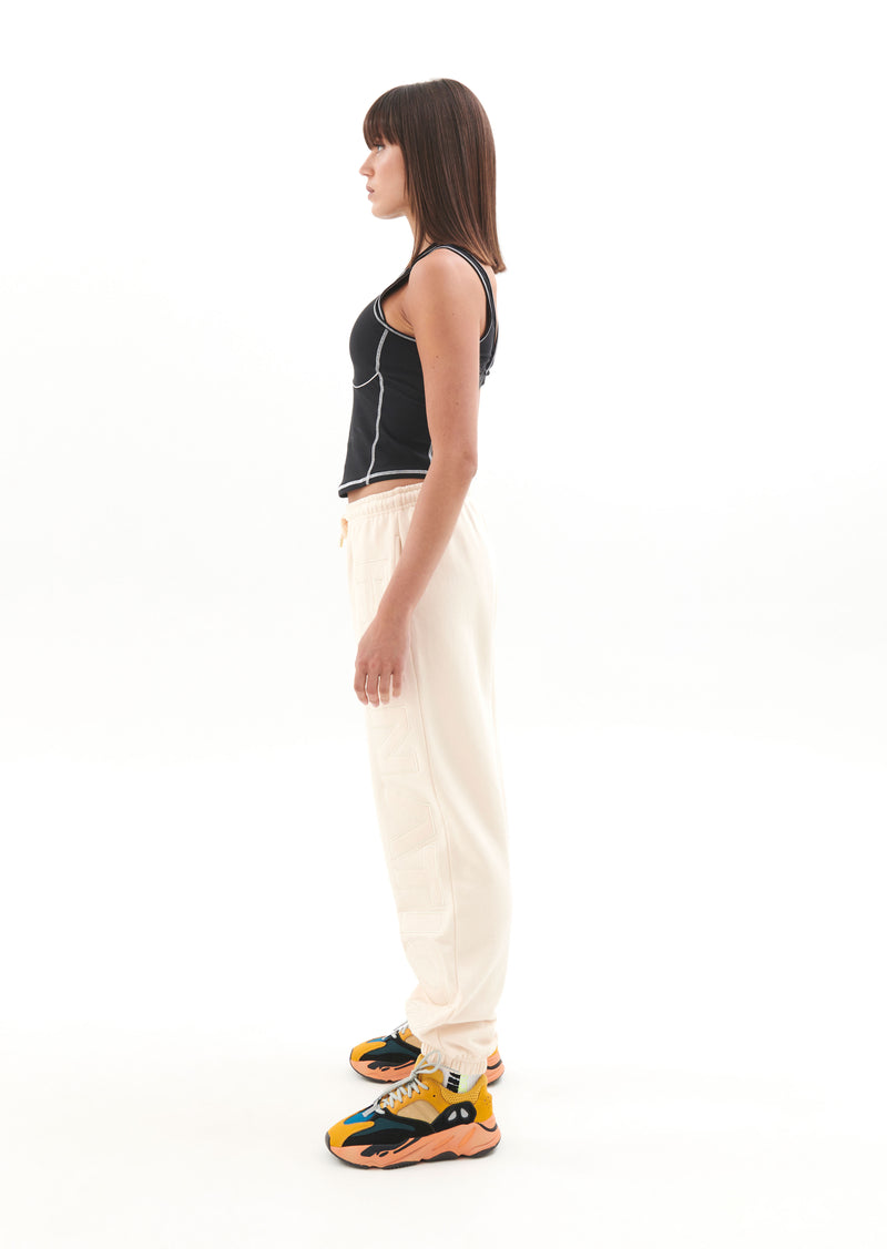 RADICAL TRACKPANT IN PEARLED IVORY
