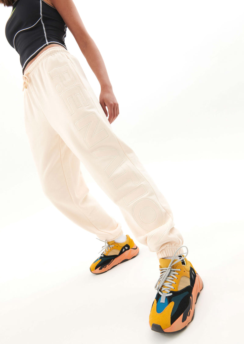 RADICAL TRACKPANT IN PEARLED IVORY
