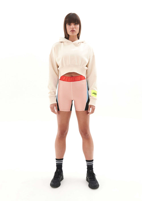REACTION HOODIE IN PEARLED IVORY