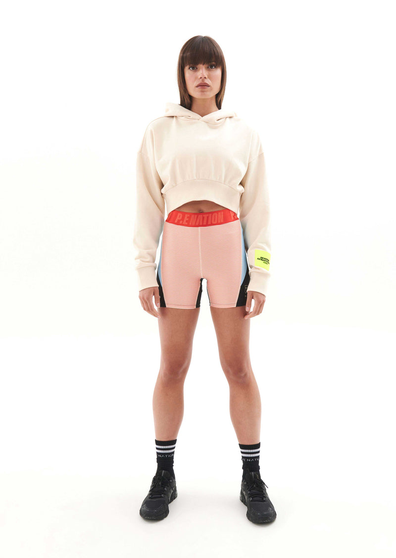 REACTION HOODIE IN PEARLED IVORY