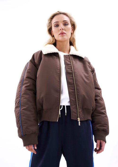DOUBLE PLAY JACKET IN CHESTNUT