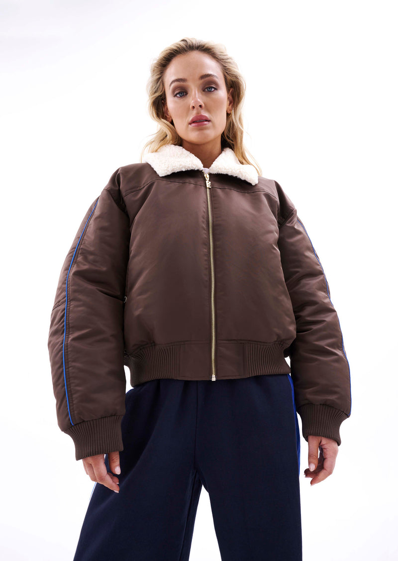 DOUBLE PLAY JACKET IN CHESTNUT