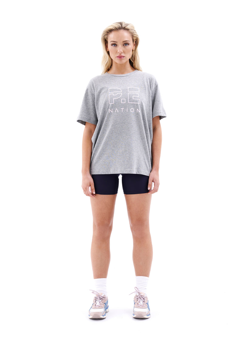 HEADS UP TEE IN GREY MARLE