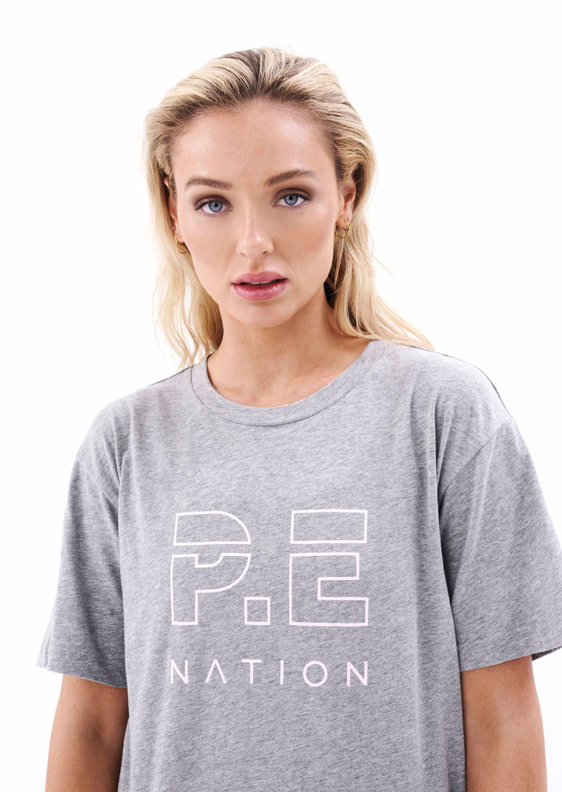 HEADS UP TEE IN GREY MARLE